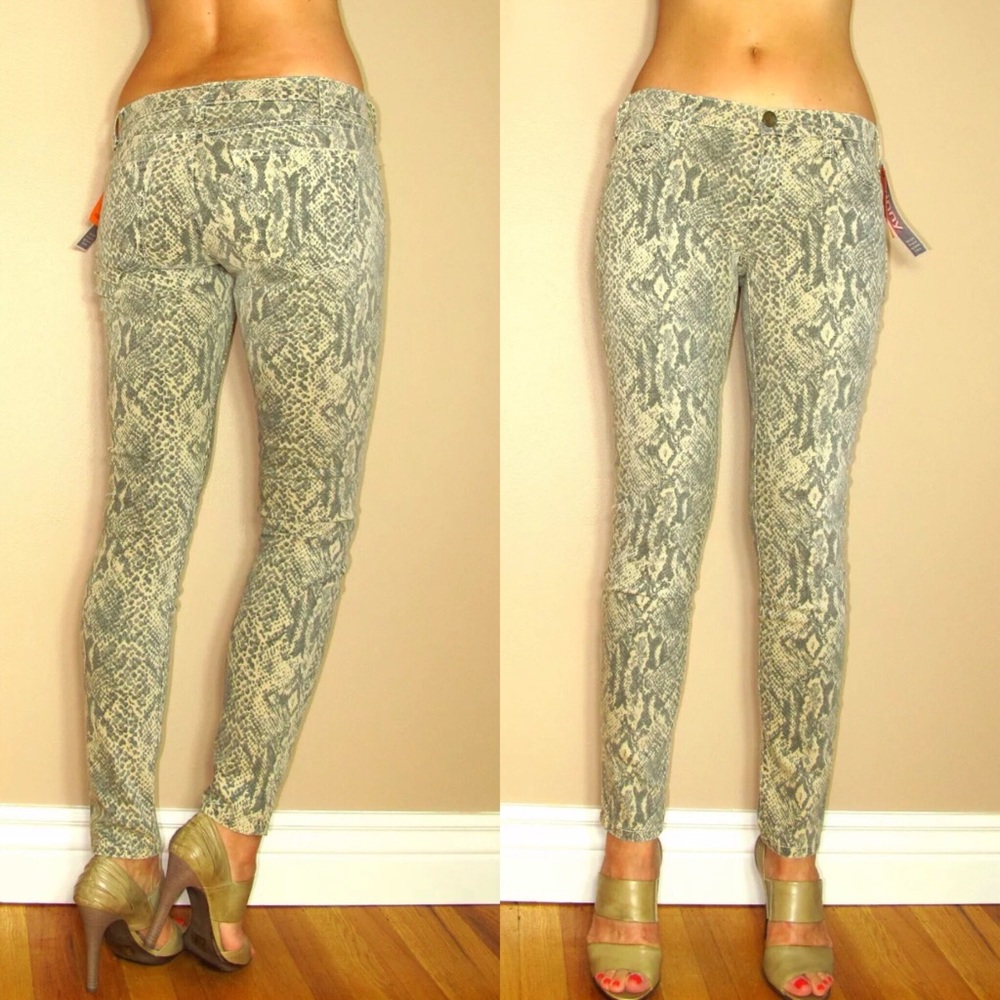 Current/Elliott Skinny Jeans Snake Leopard Animal